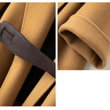 Holly | Women's Wool-Cotton Blend Winter Coat with Leather Waist Belt