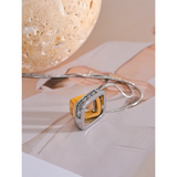 Ferelith | Women Necklace with Square Pendant and Zirconia Accents