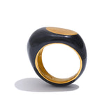 Vanta | Women Ring with Black Design and Gold Accent