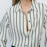 Penelope | Women Shirt With Striped Button Up