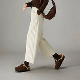 Daria | Women's Quilted Wide Leg Pants with High Waist
