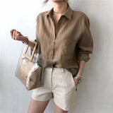 Noelle | Women Shirt With Linen Open Collar