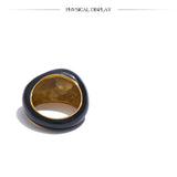 Vanta | Women Ring with Black Design and Gold Accent