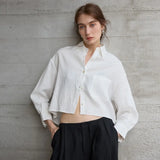Josephine | Women Shirt With Linen Cropped Oversized Fit