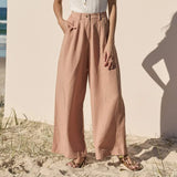 Cordelia | Women's High Waist Linen Trousers