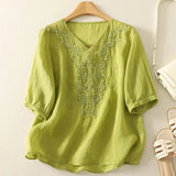 Eloria | Women Top With Cotton Linen Embroidery