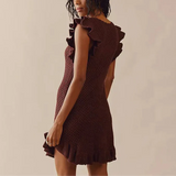 Maribelle | Women's Ruffled Crochet Knit Cover-Up Dress