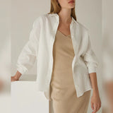 Eloise | Women Shirt With Linen Blend Longline Fit