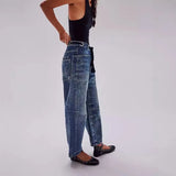 Théa | Women's Relaxed Denim Jeans with Rope Waist