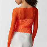 Lucille | Women Top With Sheer Lace Design