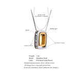 Ferelith | Women Necklace with Square Pendant and Zirconia Accents
