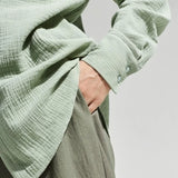 Langley | Women Shirt With Cotton Crinkle Fabric