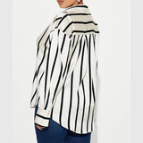 Delaney | Women Blouse With Satin Stripe Design