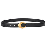 Rowan | Women Belt with Leather Strap and Crescent Buckle