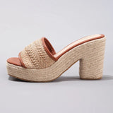 Célie | Women Heels with Orthopedic Insoles and Raffia
