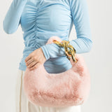 Ophelia | Women Bag with Faux Fur and Chain