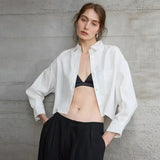 Josephine | Women Shirt With Linen Cropped Oversized Fit