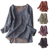 Kaien | Women Blouse with Linen and Wrap Style Relaxed Sleeve