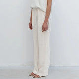 Thea | Women's Linen Pants with Elastic Waist Drawstring