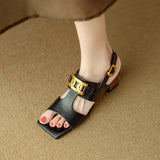 Isadora | Women's Sandal with Chain and Block Heel
