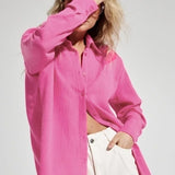 Langley | Women Shirt With Cotton Crinkle Fabric