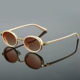 Valencia | Icon Sunglasses with Oval Frame Gold Detailing
