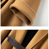 Holly | Women's Wool-Cotton Blend Winter Coat with Leather Waist Belt