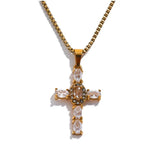 Alméa | Women Necklace with Cross Pendant and Multicolor Stones