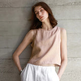 Charlotte | Women Top With Linen Reversible Neckline