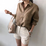 Noelle | Women Shirt With Linen Open Collar