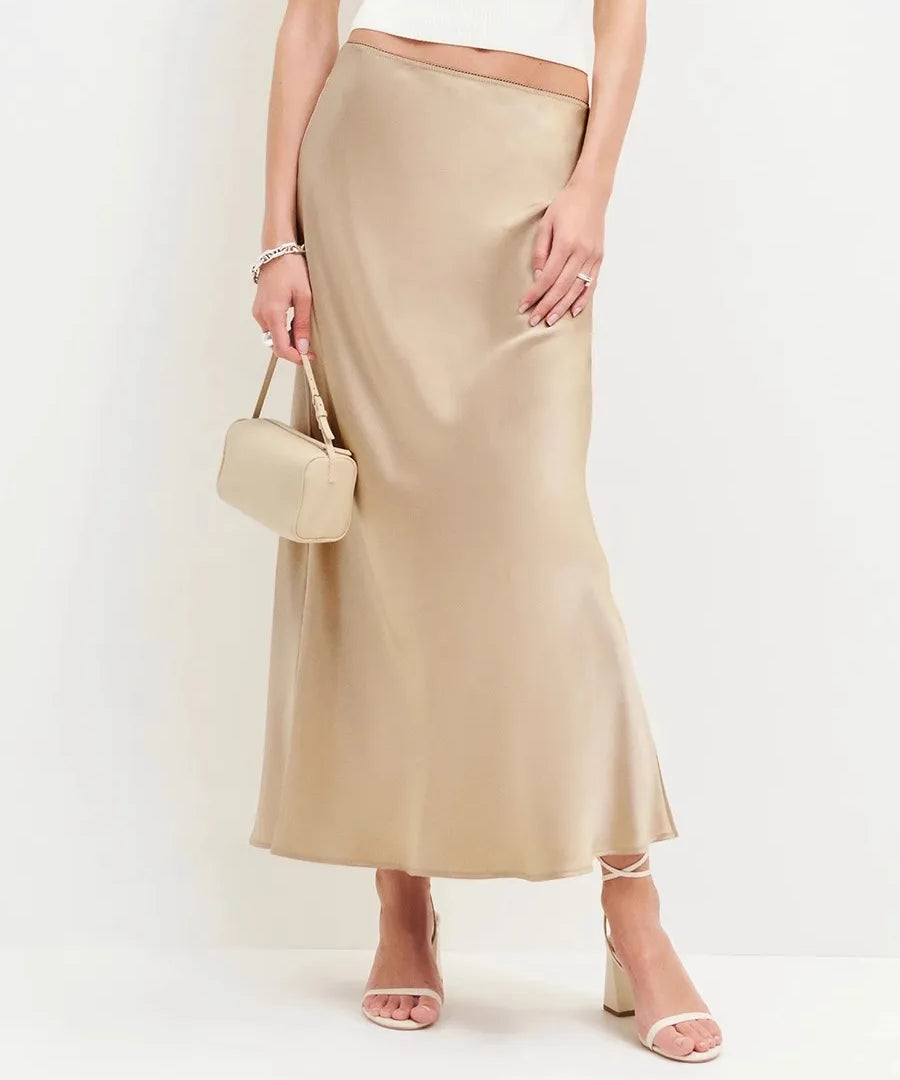 Sienna | Women's Skirt with Satin Fabric and Standard Fit