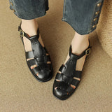 Lorelei | Women's Sandals with Handwoven Cutouts and Buckle