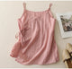 Audrey | Women's Lace Up Cotton Linen Camisole Tank Top