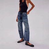 Théa | Women's Relaxed Denim Jeans with Rope Waist