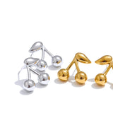 Cerise | Women Earrings with Cherry Design and Gold Plating