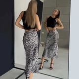 Harper | Women Skirt with Leopard-print and Midi-length