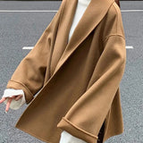 Holly | Women's Wool-Cotton Blend Winter Coat with Leather Waist Belt