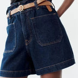 Talia | Women's Shorts with Belted Waist and Front Pockets