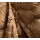 Natalie | Women's Chevron Quilted Duck Down Jacket with Snap Button Closure