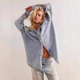 Marais | Women Overshirt With Washed Denim Fabric