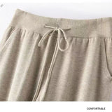 Giselle | Women's Wool Knit Pants with High Waist