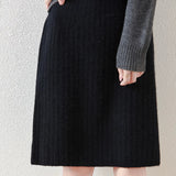 Camilla | Women's Skirt with Ribbed Texture and Midi Length