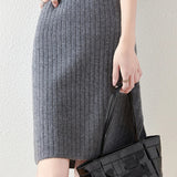 Camilla | Women's Skirt with Ribbed Texture and Midi Length