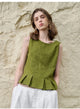 Victoria | Women Top With Linen Cotton Seam Detail