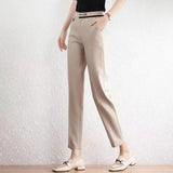 Verona | Women's High Waist Straight Leg Cropped Trousers