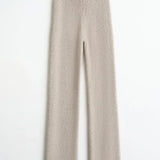 Nina | Women's Wool Knit Wide Leg Pants with High Waist