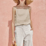 Junia | Women Top With Cotton Linen Blend