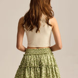Viora | Women's Skirt with Stretch Waist and Ruffle Layers