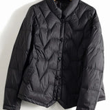 Natalie | Women's Chevron Quilted Duck Down Jacket with Snap Button Closure