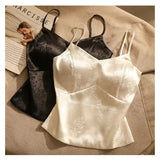 Juliette | Women Top With Satin Floral Jacquard